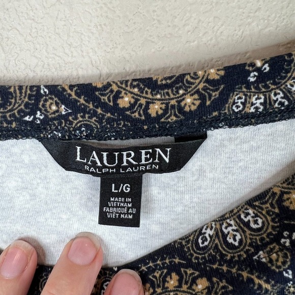 Lauren Ralph Lauren Women's Paisley Pint Mini Dress Short Sleeve Multicolor SZ L - Picture 6 of 12